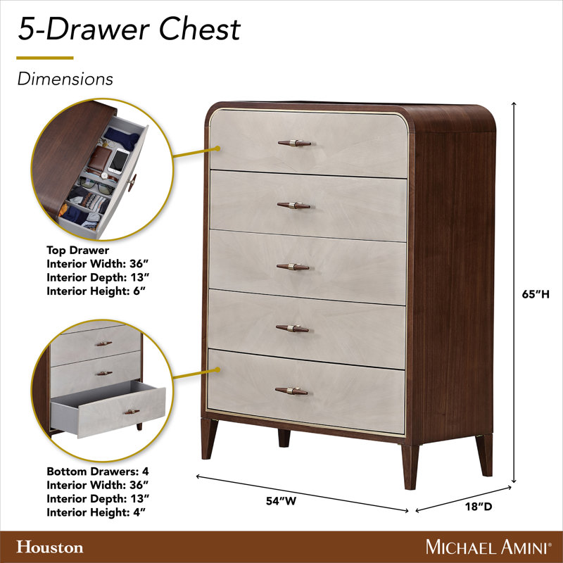 Houston 5-Drawer Chest - Walnut