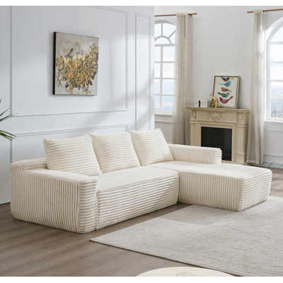 Canapé modulaire en flanelle 106,3 po