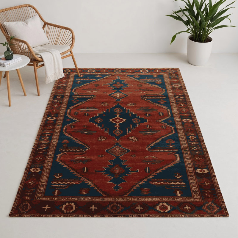 Tapis d'intérieur et d'extérieur brun Persian, Rectangulaire 3 pi x 5 pi