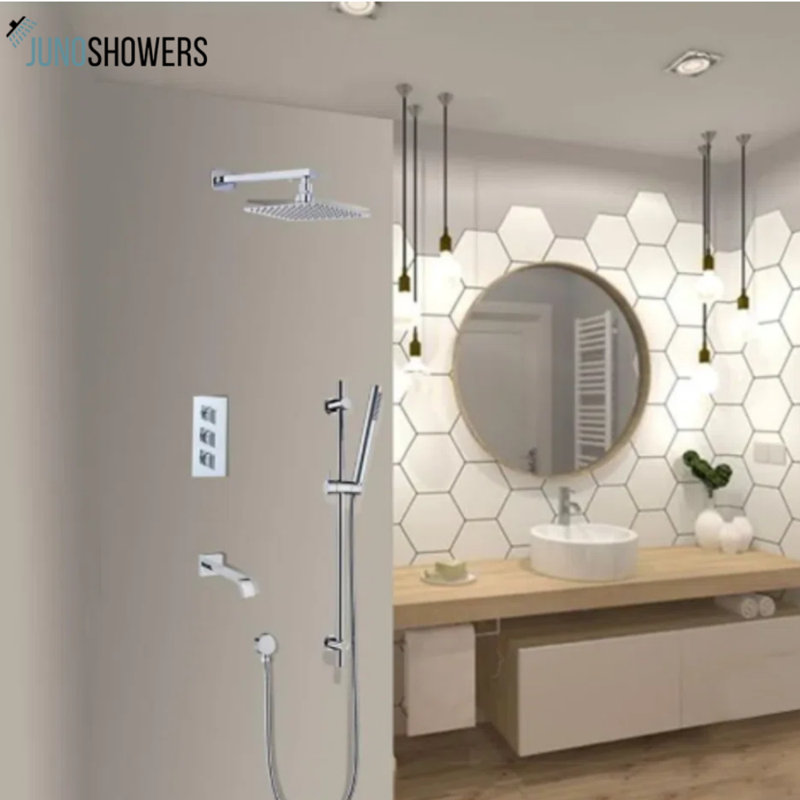 Juno Showers Rain Shower Head Set with Handheld – Premium Shower Experience