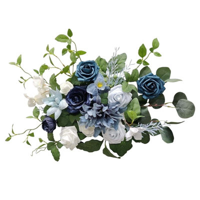 Wedding Flower Swag, Artificial Rose Flowers Wedding Welcome Sign Floral Swag - Rose Flower Arrangements for Reception Entrance & Wedding Party; Great for Wedding Decor, Home Decor & Fall Decor Accents, Christmas Decorations