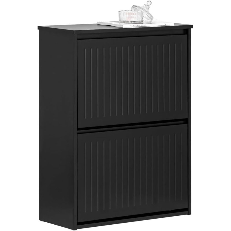 Shoe Storage Cabinet, Black, 2