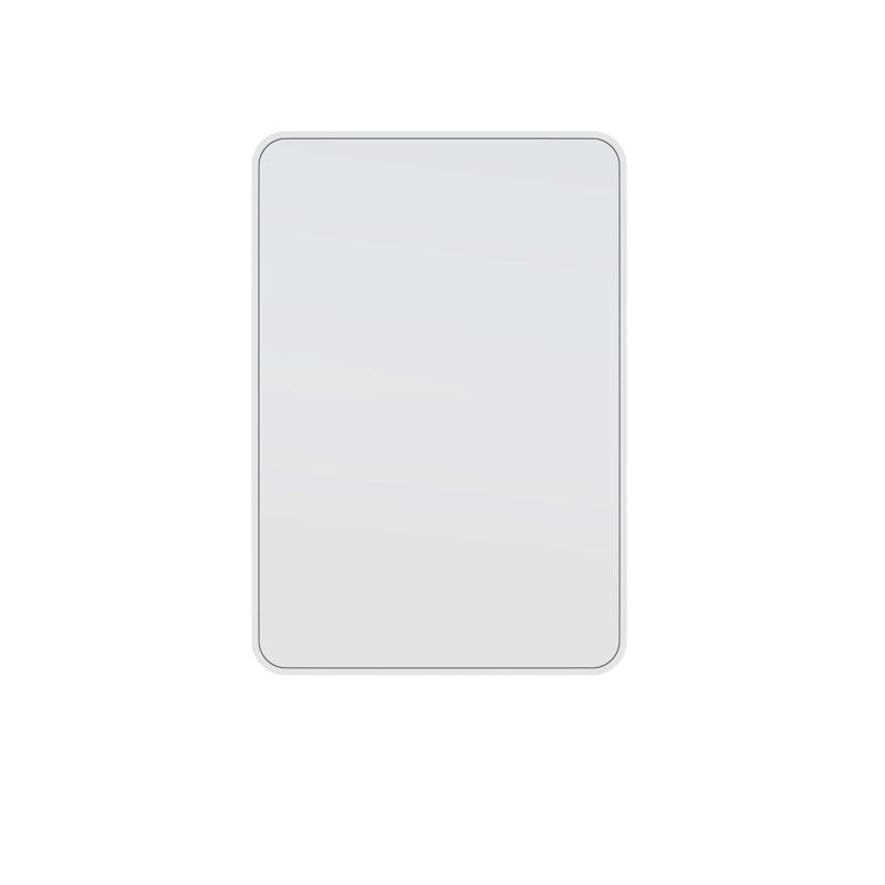 Radius Corner Modern & Contemporary Bathroom/Vanity Mirror, White