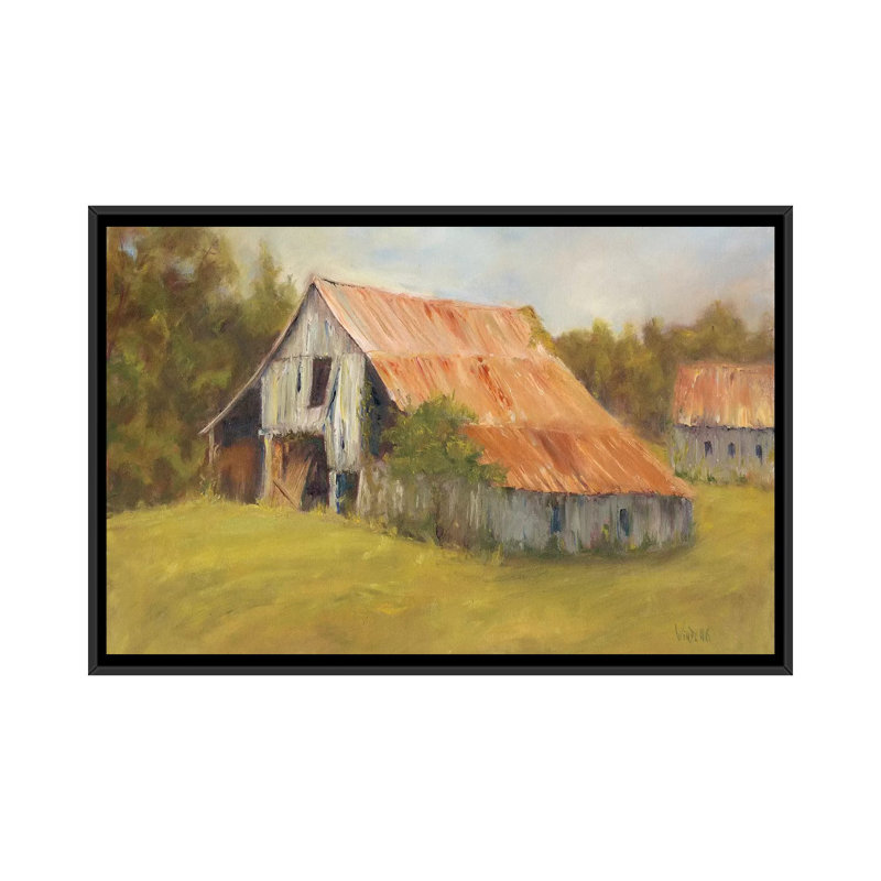 Toit en fer-blanc, H 18 po x l 26 po x P 1,5 po, Toile avec cadre noir