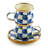 Royal Check Espresso Cup And Saucer Set