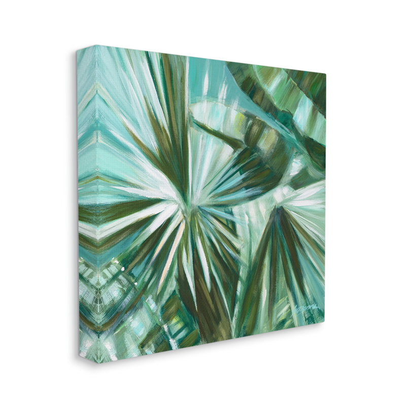 «Au-709», toile «Tropical Plant Leaves» sur toile par Suzanne Wilkins, peinture, H 24 po x l 24 po x P 1,5 po