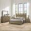 Ensemble de chambre à coucher Queen, design à panneaux, chêne brun antique, 4 pièces avec 2 tables de chevet-136170845