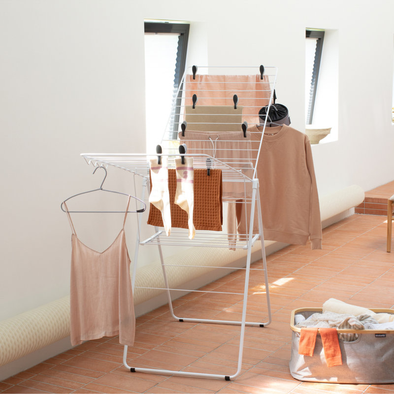 Brabantia Hangon 25 m Folding Drying Rack, White