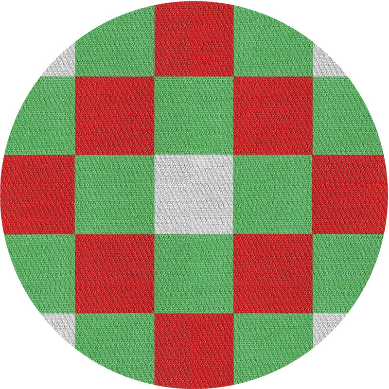 Tapis décoratif géométrique rouge Raulston, Rond 4 pi