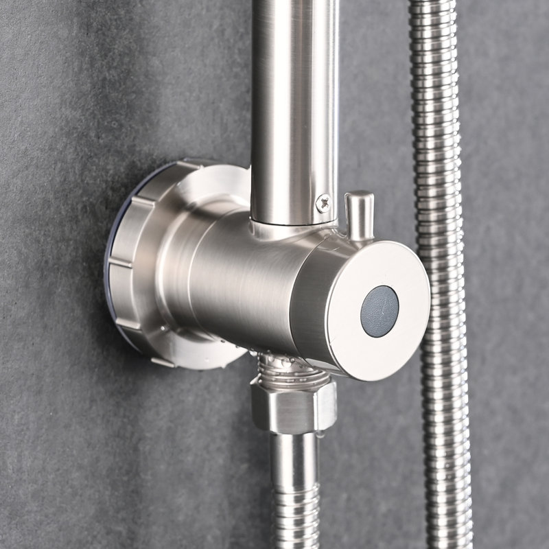 Wall Mounted Shower In Brushed Nickel With 6 Inch Rain Head And Handheld, Adjustable Water Flow Creating A Calming Environment