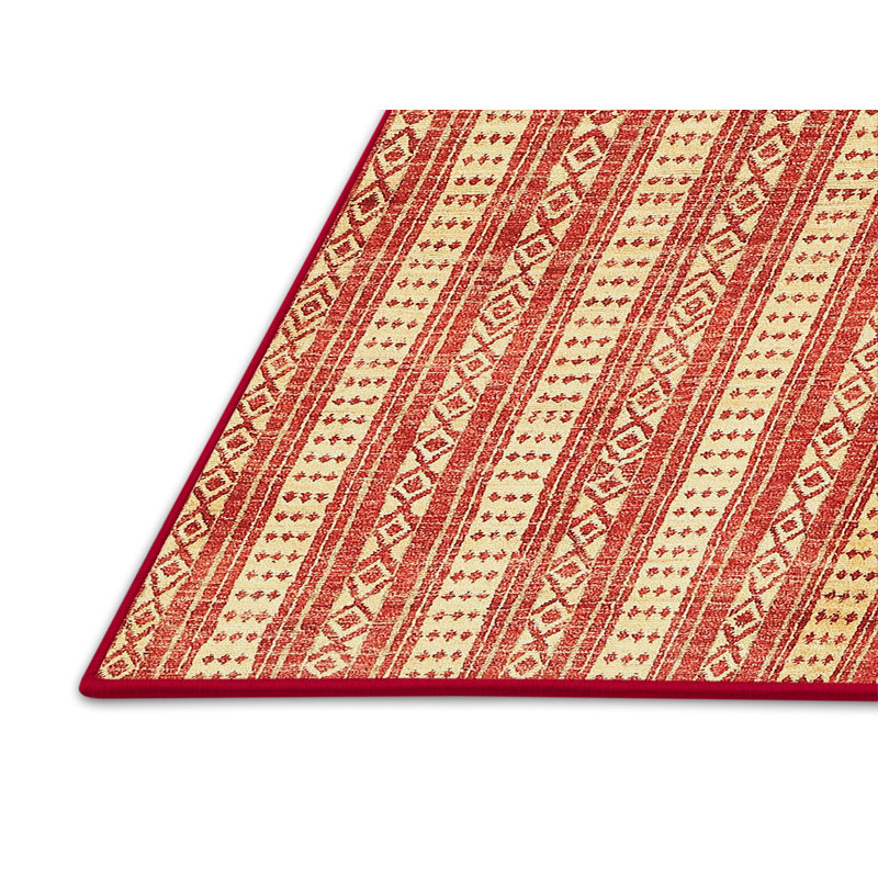 Tapis de zone orange contemporaine, Rectangle 5 pi x 7 pi
