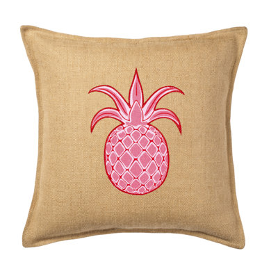  Applique Burlap Throw Pillow