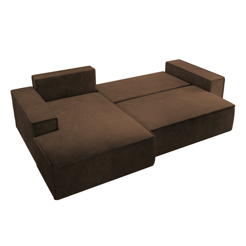 Chadman Sofa & Chaise, Brown, Left Hand Facing