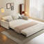 Canapé-lit causeuse 100% polyester beige-130068679