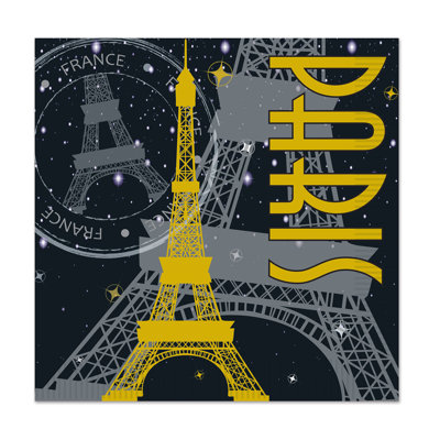 Paris Beverage Napkins - Pack of 12