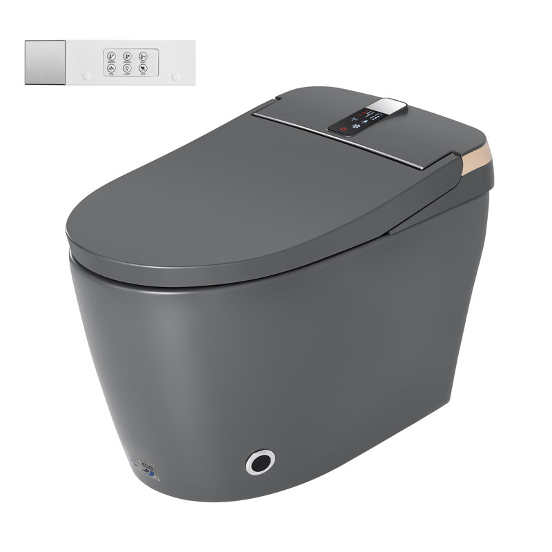 Built-in Tank Smart One-Piece Toilet with Heated Seat, Auto Flush, Automatic Lid, Bidet Wash And Air Dryer, Gray