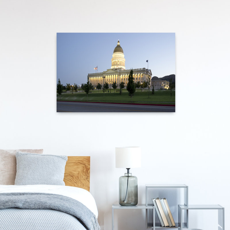 Garden in front of Utah State Capitol Building Salt Lake City Utah USA 1 Piece Wrapped Canvas Wall Art