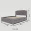 Grand lit plateforme capitonné en lin avec 2 ports USB et 2 tiroirs de rangement Cathlina-283015084