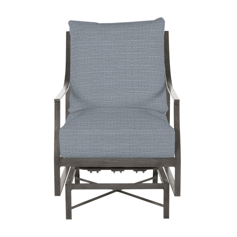 Monaco Patio Chair with Cushions, Rollo Chambray InsideOut® Linen, Welt, Slate Gray