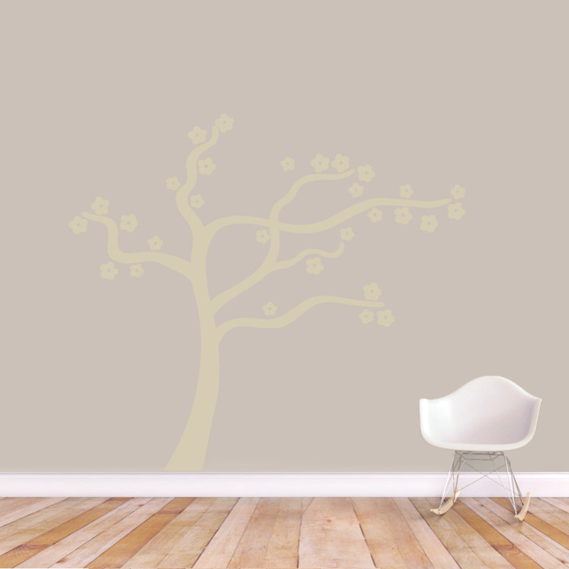 Décalcomanie murale arbre à fleurs gonflable, Beige