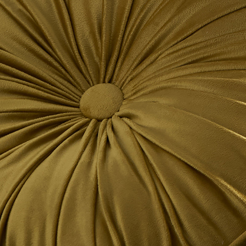 Laurence Llewelyn-Bowen Round Pleat Round Cushion Ochre