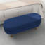 Banc de rangement ovale bleu 43,5 po x 16 po x 16 po, pieds en bois d'hévéa, repose-pieds et siège alternatifs, espace, assemblage simple, ornement en tissu plissé, - Matériau avec housse, ou fonction, caractéristique, rapide