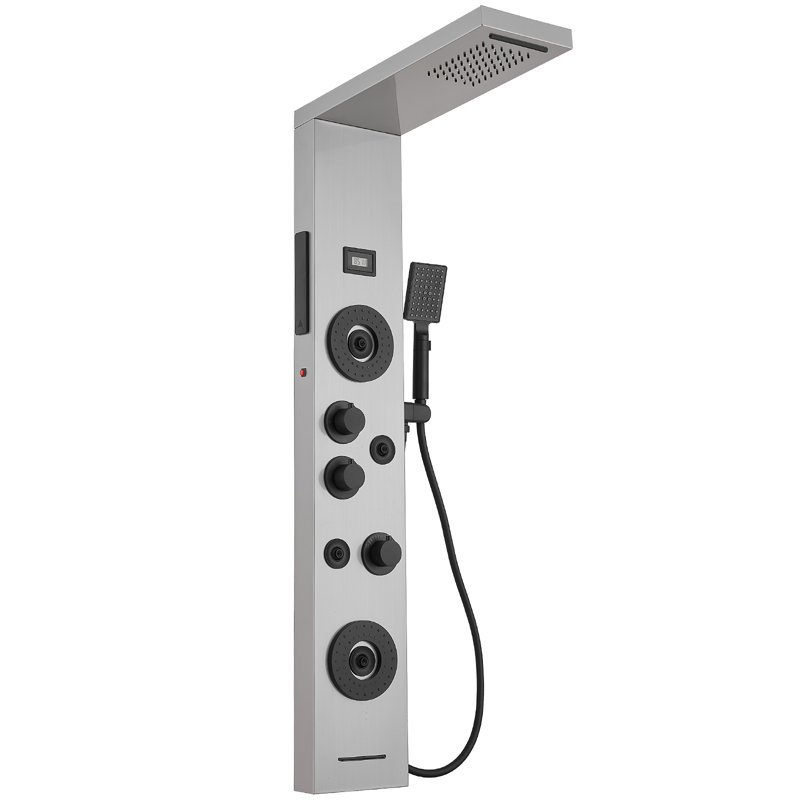 Panneau de douche 51,57 avec, Noir / nickel