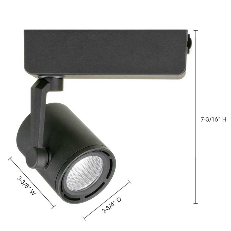 1-Light 25 Degree Beam Angle Track Head, Black, Wide
