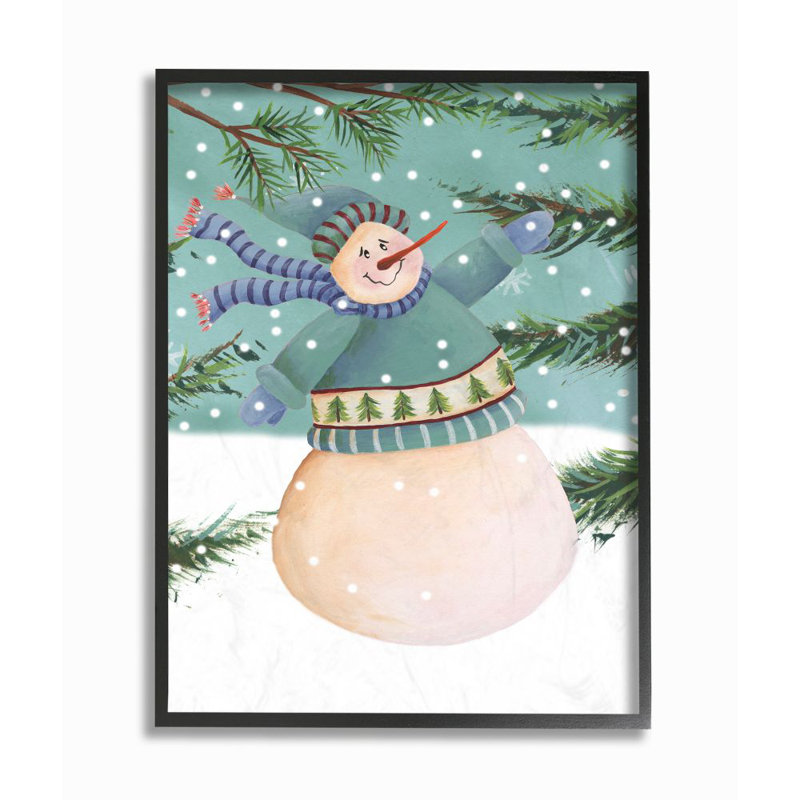 «Snowman Pine», impression, Giclée encadrée noir minuit, H 20 po x l 16 po