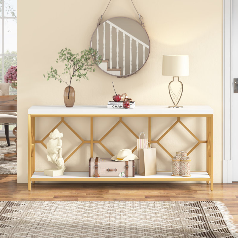 Console Emmaly 71, Blanc, Or