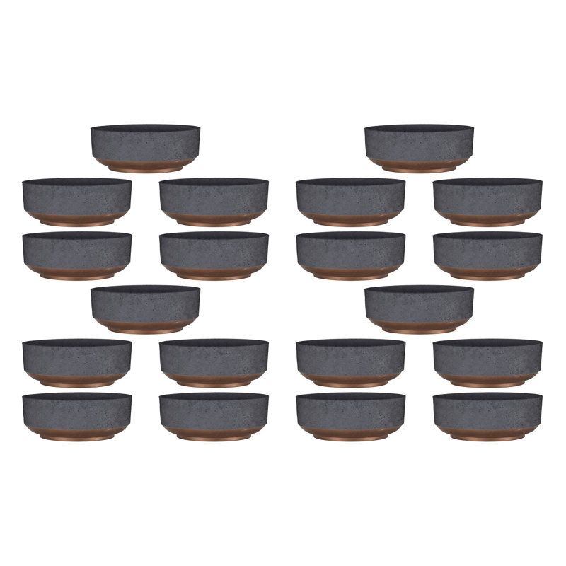 Capri Bowl Succulent Planter, Faux Concrete Copper (20 Pack)