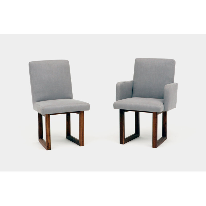 C2 W 17.5'' H Upholstered Side Chair, Zinc Linen Blend