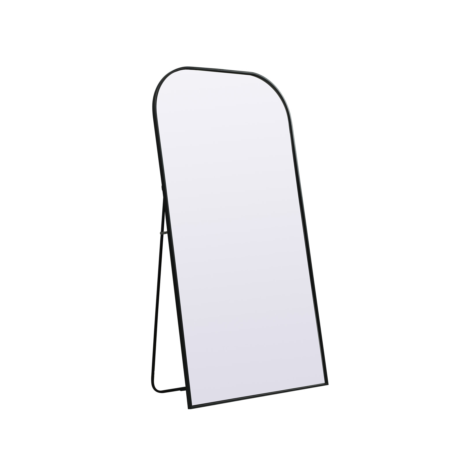 Sabine Metal Arch Floor Mirror, 66" x 35", Black