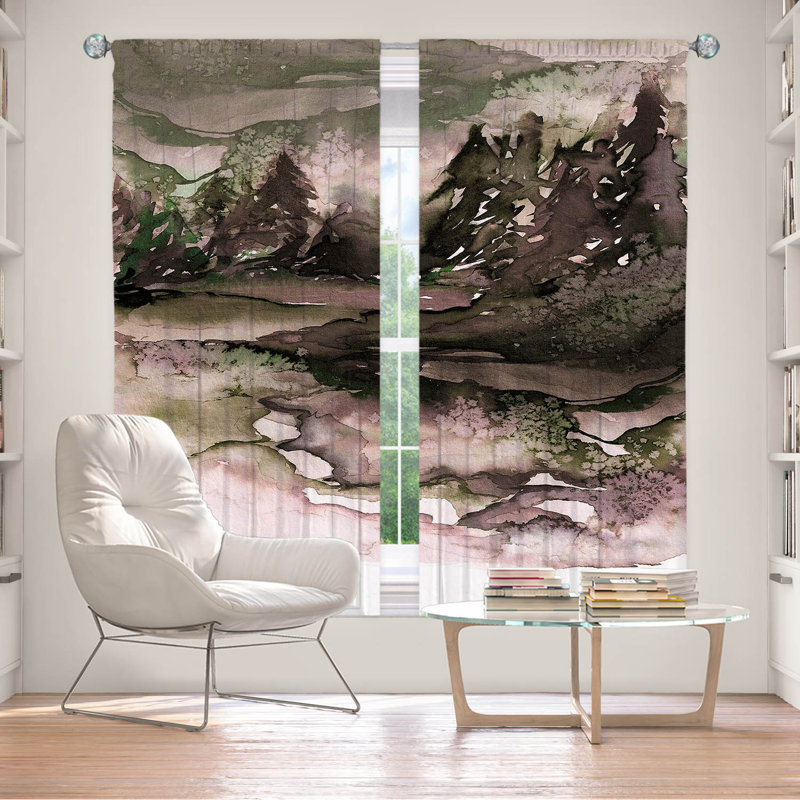 Room Darkening Curtain Pair, Dark Green, 40" W x 82" L