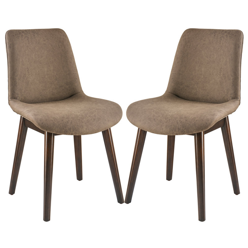 Ensemble de 2 chaises de salle à manger rembourrées Modern, Vison brun
