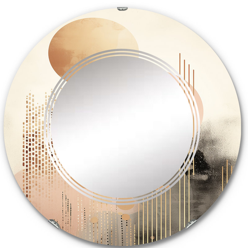 Delmarva - Miroir mural moderne rond, 24 po x 24 po