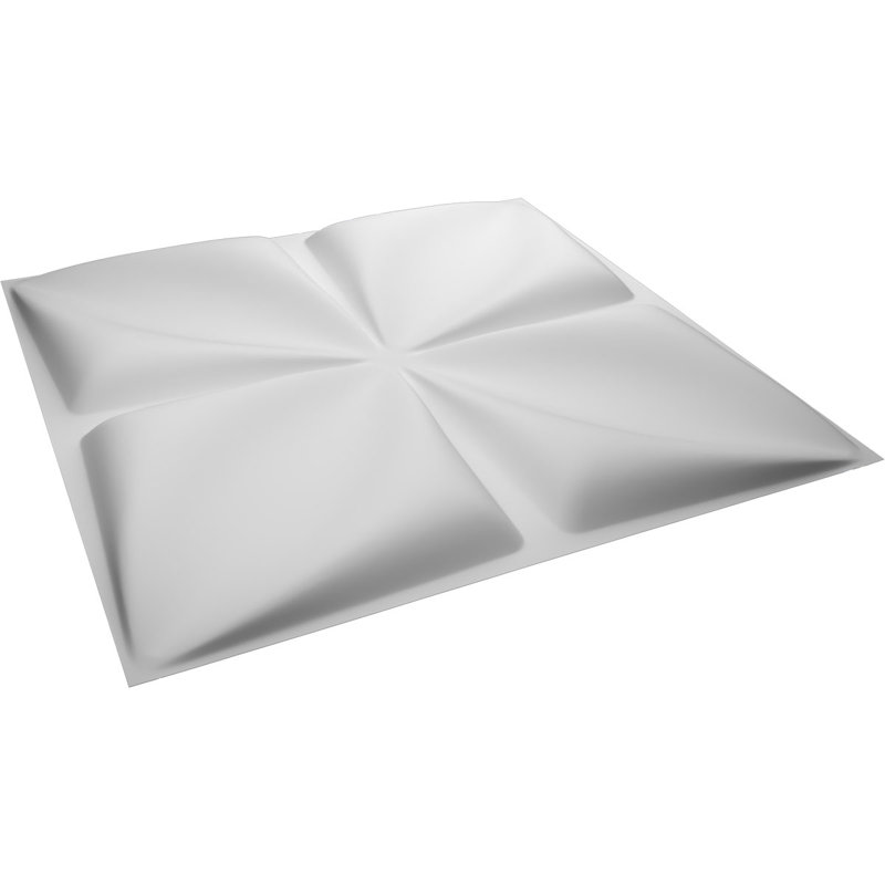 White PVC Decorative 3D Wall Panel 19 5/8" x 19 5/8"