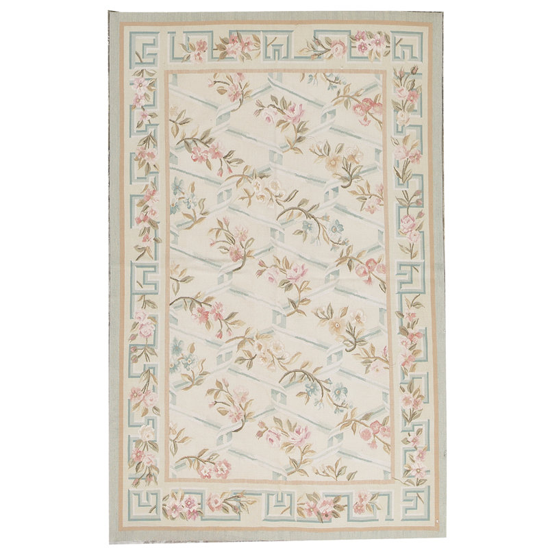 Hand-Knotted High-Quality Beige and Beige Area Rug
