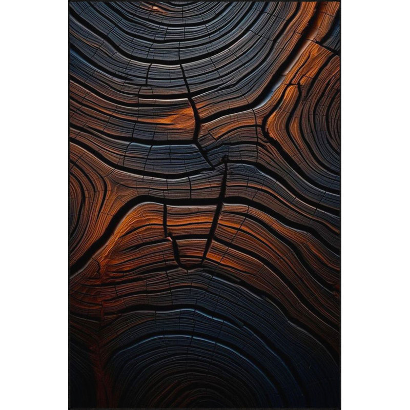 Tapis tissé à la machine avec motif de souche d'arbre lavable à la machine