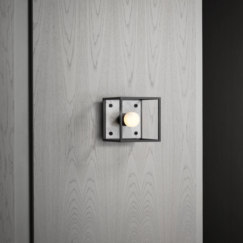 Cross Knurl 1 - Light Flush Mount, Marble White