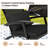 3-Piece Outdoor Patio Furniture Set, Folding Conversation Set with Coffee Table, Adirondack Chairs for Garden, Balcony, Backyard, Poolside, All-Weather Wicker Patio Chairs (Black Cushion)-1463729242