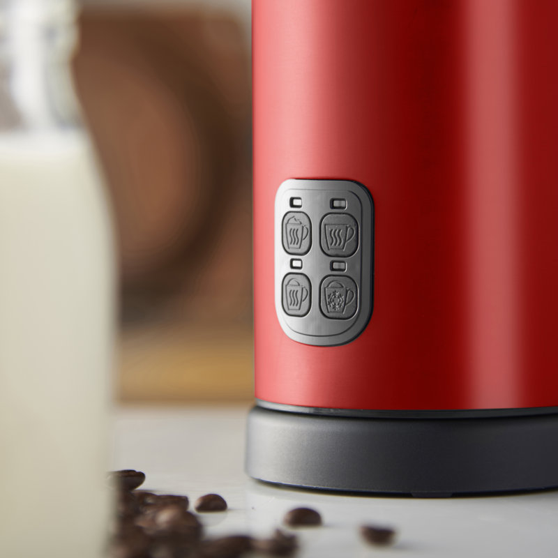 MisterChef Stainless Steel Automatic Milk Frother, Red