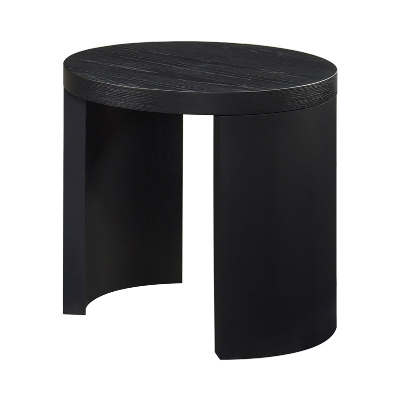 23.9" W Transitional End Table, Brown, Brown