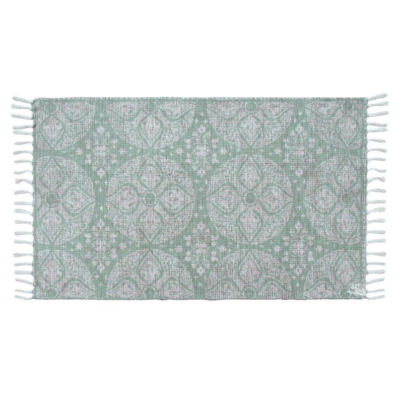Tapis bohème touffeté à la main avec pampilles, Rectangle 3 pi x 5 pi