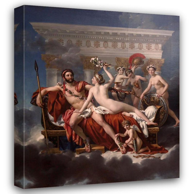 "Mars Being Disarmed by Venus" by  Jacques Louis David - Gallery Wrap Canvas Wall Art, 24" H x 17" W