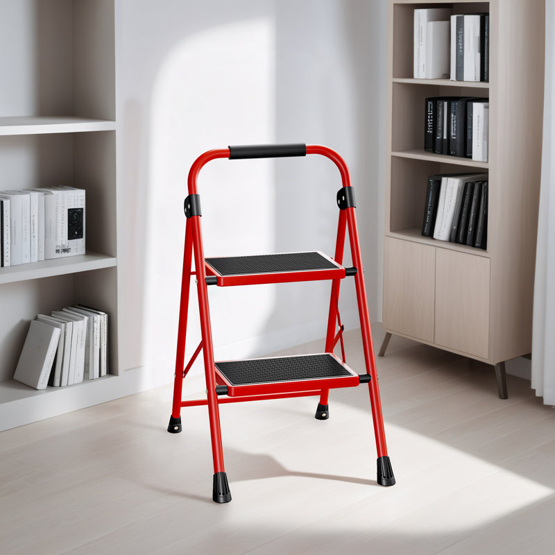 2 - Step Steel Folding Step Ladder, White