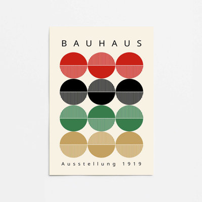 Vintage Bauhaus Circles Rolled Print