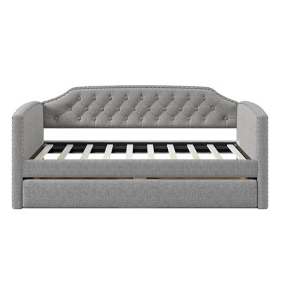 Twin Size Upholstered Daybed With Trundle For Guest Room, Small Bedroom, Study Room -  STYLISH, OKKK612-BS308060AAE