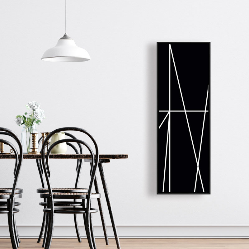"Rayures blanches sur fond noir" sur toile