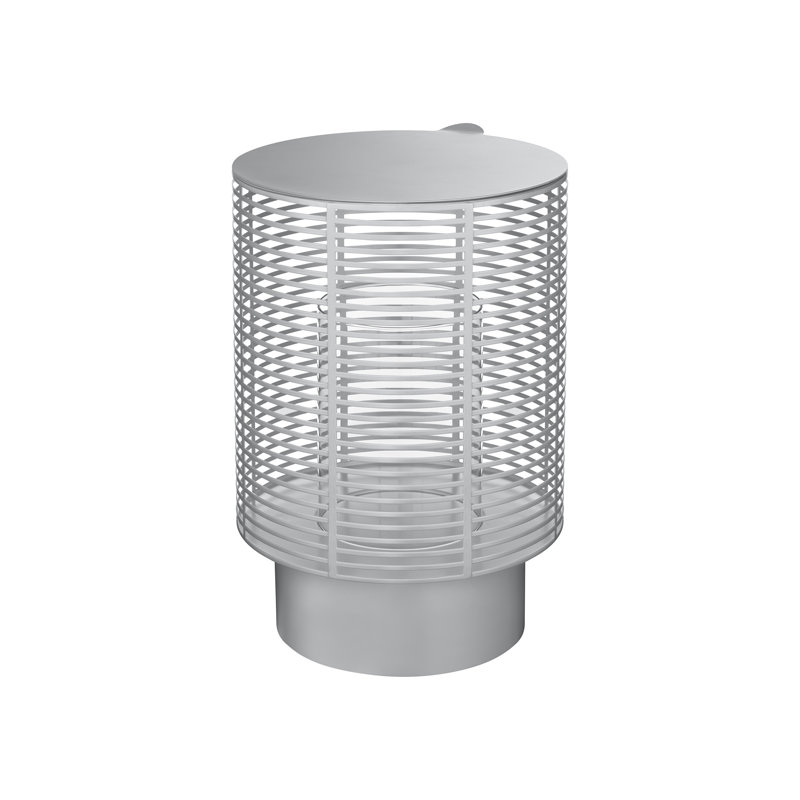 Porte-bougie lanterne OLEA - intérieur / extérieur, Argent métallique, 14,8 po x l 10,2 po x P 10,2 po